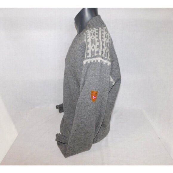 Dale of Norway Gray Wool Fair Isle V neck Ski Sweater XXL 2015 Norwegian Team - Picture 10 of 16